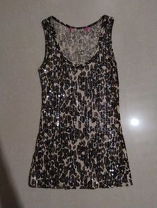 Sparkly Leopard Print Tank Top