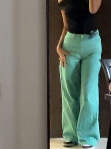 Vibrant Green Wide-Leg Pants