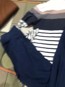 Striped Top and Navy Pants Set