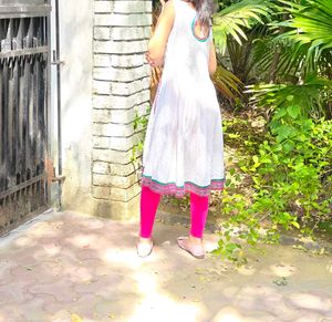 White Cotton Kurti Dress