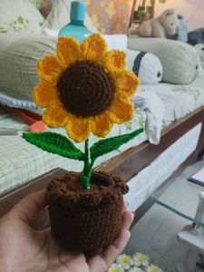 Handmade Crochet Sunflower Plant