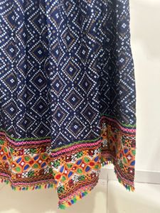Bohemian Navratri Traditional Print Tassel Skirt