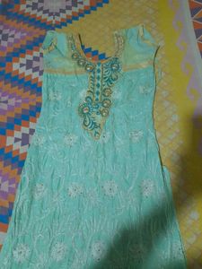 Elegant Mint Green Embroidered Kurta
