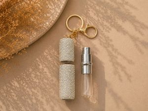 Sparkling Rhinestone Perfume Keychain