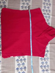 Red Knit Poncho Sweater