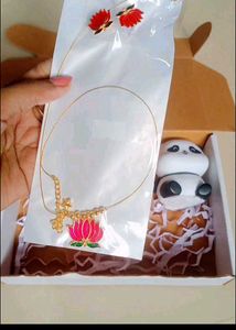 Lotus Necklace &amp; Earring Set