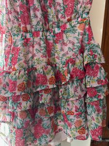 Floral One-Shoulder Ruffle Dress