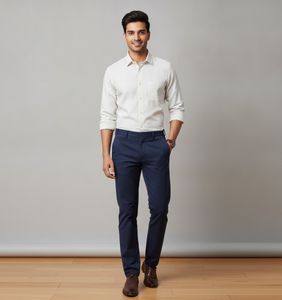 Classic Cream Button-Up Van Heusen Shirt