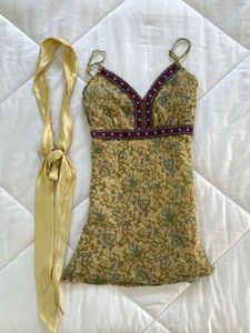 Boho Print Cami Top with Matching Scarf