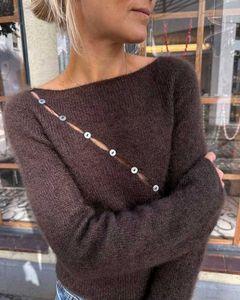 Chic Button-Detail Knit Sweater