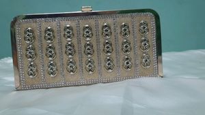 Bridal Golden Clutch With Two Detachable Chain