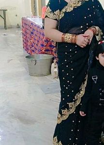 Elegant Black Embellished Saree