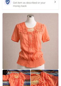 Elegant Pink Embroidered Kurti and peach top combo