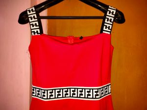 Red Sleeveless Aline Dress