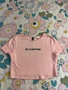 H&amp;M Pink BLACKPINK Printed Crop Top