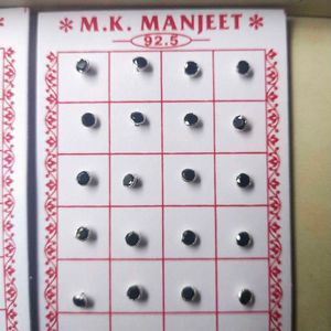 925Pure Silver Dimond Nose&amp;Ear Earings 1 pair