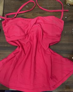 Bright Pink Halter Bikini Top