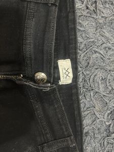 Black Denim Roll-Up Shorts
