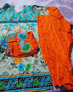 Floral Print Kurta Set with Dupatta