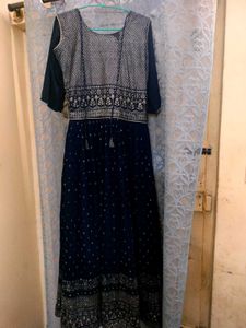 Embellished Navy Blue Ethnic Gown