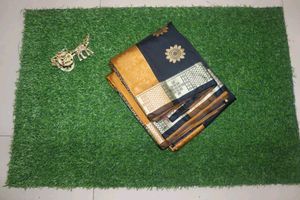 Elegant Black &amp; Gold Silk Saree