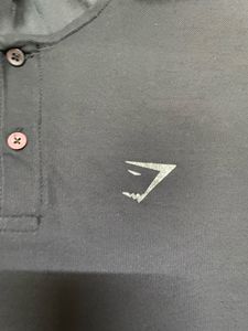 Men's Black Gymshark Polo Tshirt
