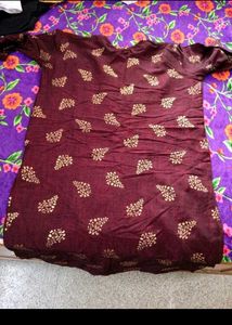 Maroon Kurta with Golden Print