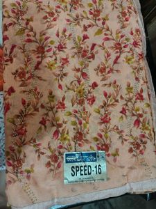 Designer Floral Saree with Embellishments