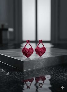 Heart Crochet Drop Earrings
