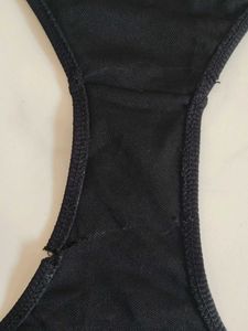 Black Textured Bikini Bottom