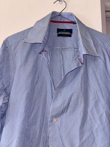 Classic Blue Pinstripe Men's Shirt