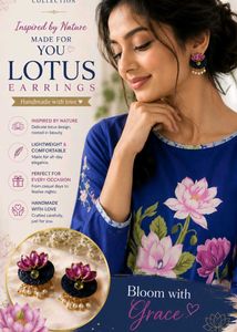 Handmade Lotus Earrings with Pearls