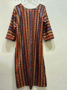 Wedani Floral Print Straight Kurta Size L