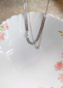 Elegant Silver Layered Necklace