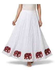 White Lehenga Set with Colorful Scarf