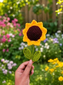 Handmade Crochet Sunflowers 🌻, rose🌹