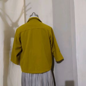 Olive Green Cropped Jacket