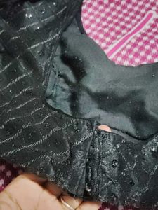 Embellished Black stiched blouse with margin