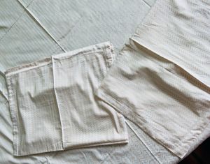 Beige white Soft Striped King size Bedsheet set