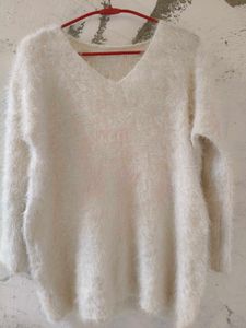 Fluffy Knit V-Neck Sweater
