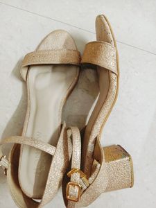 Brown Heels And Rose Gold Glitter Heels Combo