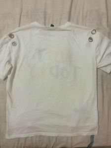 White Graphic Print "NOT TODAY" T-Shirt