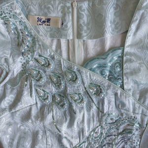 Vintage Elegant Light Blue Peacock Dress✨️🔮