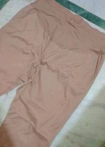 Skin Color Cargo Cotton Pant For 40 Waist