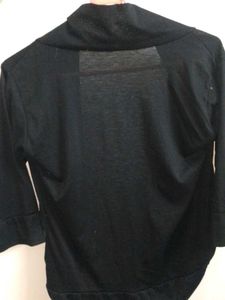 Black Open Front Cardigan