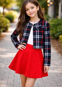 Plaid Jacket & Red Skirt Set (unused)