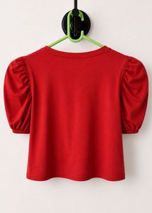 Red Puff Sleeve T-Shirt