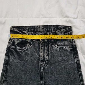 Gray Acid Wash Mom Jeans