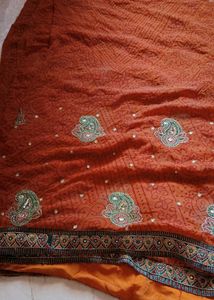 Beautiful Red Embroidered Saree