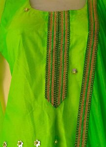 Vibrant Green Sharara Set with Embellishments